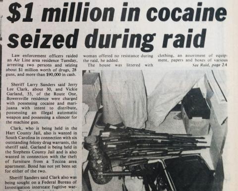 The front page on Feb. 14, 1985, featured a story about a major drug bust in Hart County. 