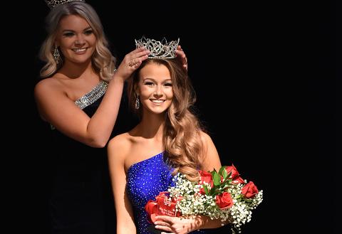 Photo submitted  by Olivia Heaton - 2019 Miss HCHS winner Megan Crump, left, crowns 2020 winner Caroline Page 