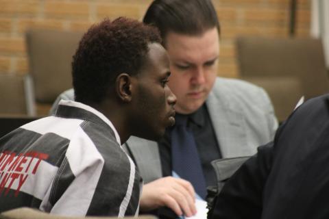 Sunshot by Grayson Williams - Larrendrick Tabor listens during a Superior Court hearing in Hart County Superior Court Tuesday, Feb. 4. Tabor is facing murder charges for his alleged involvement in a shooting Jan. 27. 