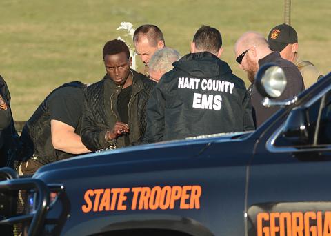 Photo from file — Larrendrick Tabor, 26, is arrested by Hart County Deputies on Jan. 28.