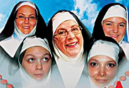 The cast of Nunsense is, top left, Rose Hurleyp; bottom left, Kaitlyn Bennett; center, Dawn Walker; top right, Kerilee Pruitt; and bottom right, Jessica Shaffer.
