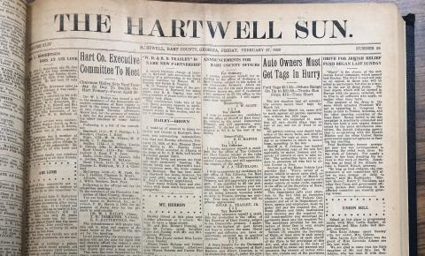 The Hartwell Sun in 1920