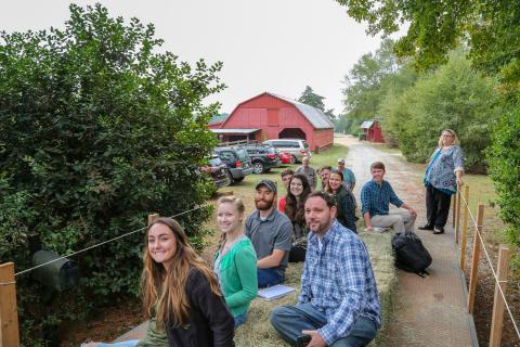 Photo submitted - UGA students tour a local farm in Hart County as part of a project facilitated through the Archway Partnership. 