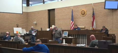 Hart County commissioners, the Hartwell City Council and other local officials say the invocation at the Hart County Courthouse on Tuesday during an emergency called meeting to make a local emergency declaration. 