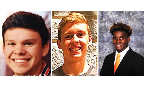 John Gordy, left, Sam Garringer, center, Kaimon Rucker, right.