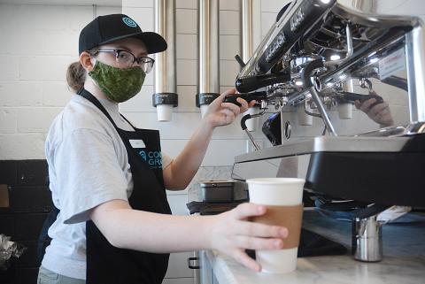Sunshot by Michael Hall — Barrista Sadie Cornett makes an espresso drink at Common Ground in Hartwell on Tuesday, June 2. 