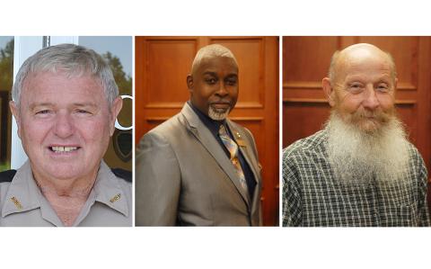 From left, Sheriff Mike Cleveland, Hart County BOE Dist. 1 representative Lonnie Robinson, and BOE Dist. 5 representative Dennis Dowell.