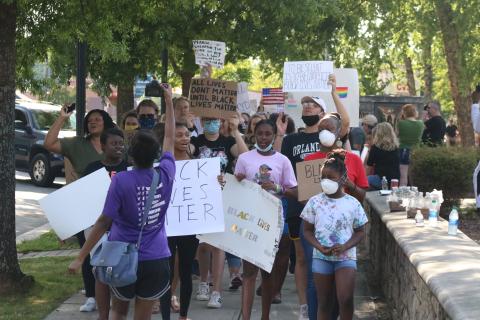 Sunshot by Grayson Williams — Protesters march around the Hart County Courthouse square in downtown Hartwell on Friday, June 5.