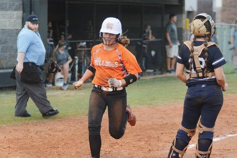 Sunshot by Grayson Williams — Madison Bryson scores Tuesday, Aug. 11, at Hart County High School in an 8-1 win over Elbert County. 
