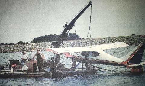 Christopher Hayne landed a plane in Lake Hartwell in 2005, as pictured here in The Sun.