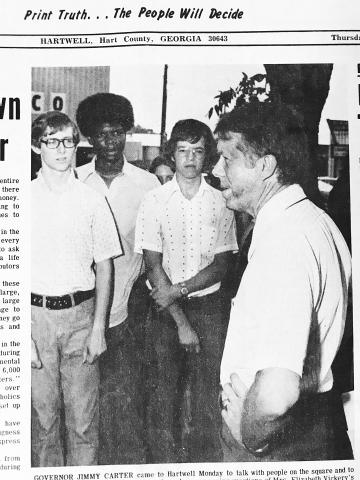 Then Gov. Jimmy Carter, right, is pictured in The Sun in September of 1973.