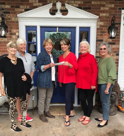 Pictured are, from left to right, Tammy Hutchinson, Henley Cleary and Nancy Hardigree, of the Main Street design committee, Cheryl Hooker and Marcia Chatham, owners of Porch and Home, and Pudge Smith with Hartwell Main Street design committee.