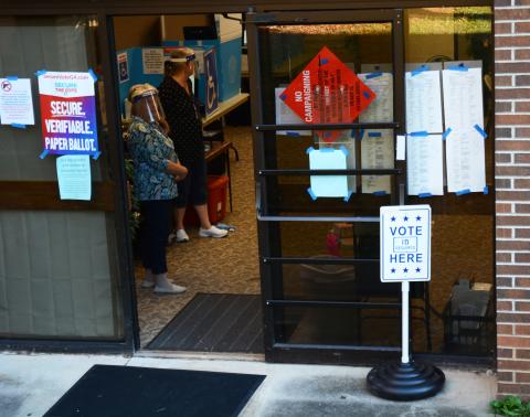 Sunshot by Michael Hall - Early voting lines moved swiftly Wednesday morning at 150 Benson Street in the basement of the Hart County Library. 