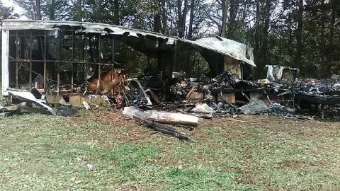Photo submitted - The mobile home at 64 Marshal Dove Road in Hartwell burned on Dec. 6, killing its resident in the process.