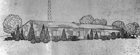 A rendering published in 1947 of what is now WKLY.