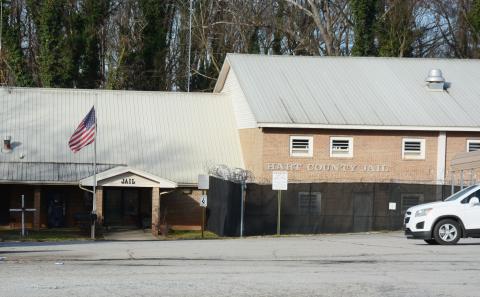 The Hart County Jail is pictured. The jail has been dealing with overcrowding issues in recent years that have been exacerbated by the pandemic because jails in surrounding counties won’t take inmates from  elsewhere. Sunshot by  Michael Hall