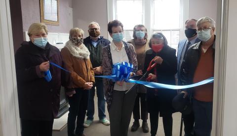 Pictured from left to right are Molly Boyd, Rosemary Dansbury, Pastor Richard Jarvis, Sibyl Hamrick, Lynn Farley, Christina Silpe, Pastor Edwin Simmons and Bruce Jones.