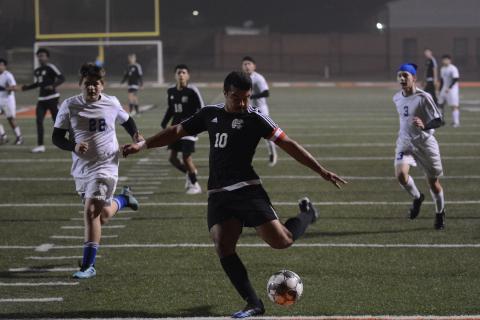 Sunshot by Grayson Williams - Renso Escobedo boots what turned into a goal for Hart County on Thursday, Feb. 11, at Hart County High School. 