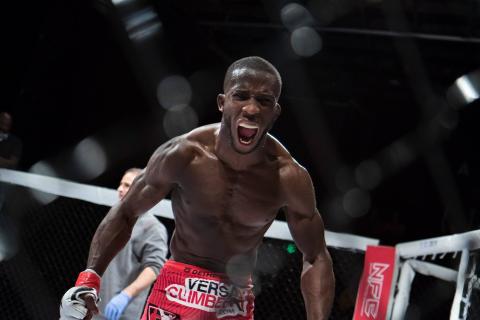 Photo submitted - Hartwell’s Cee Jay “The Autobot” Hamilton roars with emotion in a previous mixed martial arts bout. The professional fighter recently signed with Bellator MMA, one of the premier MMA promotions in the world.