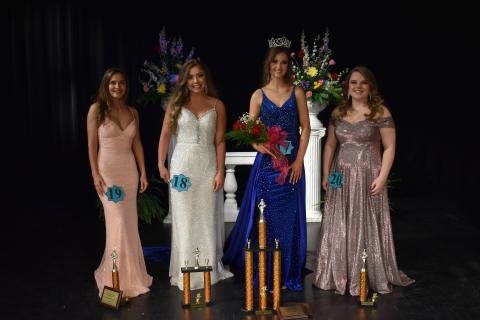 Left to right: Evelynn Holmes, Scout Lewis, Erin Isbell (Miss HCHS) and Ellie Dodd.