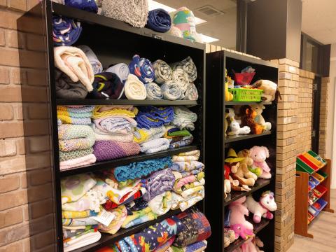 Harmony House, a child advocacy center keeps stocked an abundance of blankets and stuffed animals to help comfort children entering the building who may be in trauma