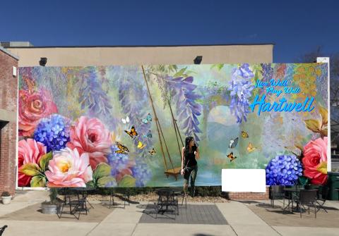 Photo submitted - A rendering of the mural coming soon to the Hart County Chamber of Commerce building on Carolina Street.