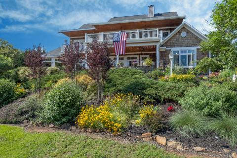the lake side of the Valhaly home.