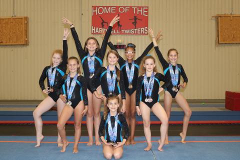 Sunshot by Grayson Williams - The Hartwell Twisters are pictured from left to right, back row, Chastyn Haynie, Kailyn Bowers, Cheyenne Rucker, Maddie Dault, middle row, Maci Dudley, Bella Beck, Aeryn Back, front, Tinsley Starrett.