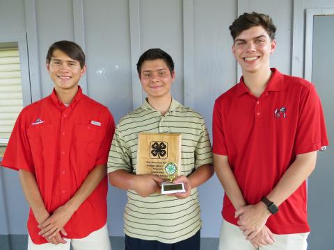 Submitted photo - Pictured left to right Ben Tellano, Charlie Jones and Adam Walters, are all recognized for placing at the Hart County 4-H annual awards program.
