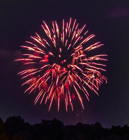 One of the fireworks shot off from Long Point Recreation Area. 