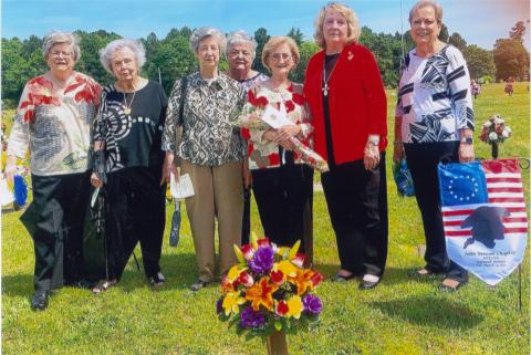Pictured left to right: Emily Temple, Nancy Clark, Pam Temple, Mary Anne Huggins, Gay Booth, Sara Lesseur and Annette Johnson.