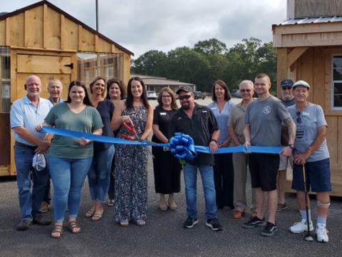 Hart County Chamber of Commerce members gather at 78 Ridge Road for the opening of Storage Master and Wilson Industrial Parts and Outdoors.