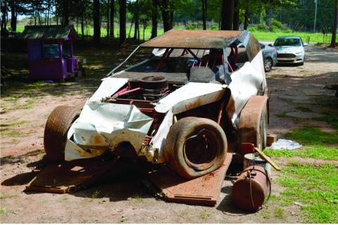 Pictured above is driver John Lee Bohannan’s race car a day after the Hartwell Speedway accident which killed one spectator and injured two more. 