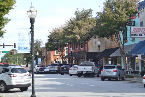 Downtown Hartwell along forest avenue.