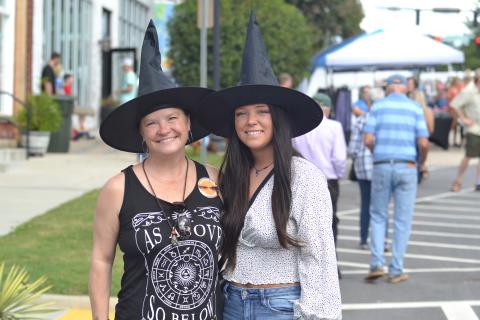 Halloween is all of October for Caitlin and Anna Bailey who attended Depot Day on Oct. 16.  