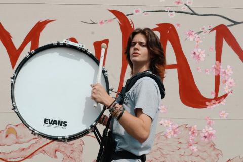 Ethan McDowell, 2021 band captain and first bass. 