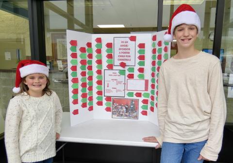 Claire Hoy and Tyler Bowers, this year’s youth leaders for the Angel Tree Project. 