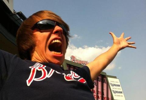 Avery Sokol at in his element at his favorite place, Turner Field. 