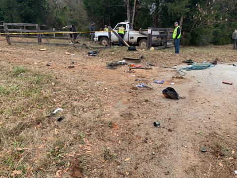 A single-car accident, seen above, killed Jace Matthew Moorhead. 