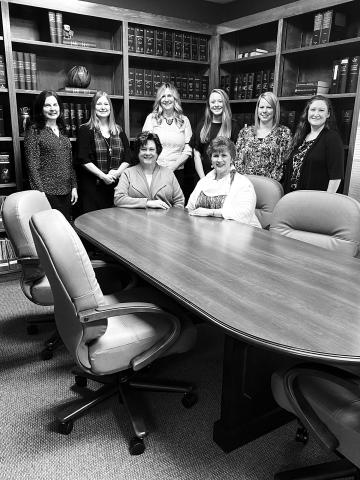 Sitting (l-r): Alesia Burch, Karen Crooms; standing: Kristi Robinson, Missy Painter, Lisa Carmichael, Lauren Cobb, Mitzi Jordan and Ruth Hein. Not pictured - Jennifer London. 