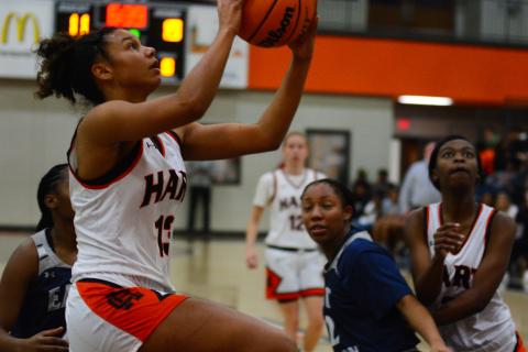 Hart County girl's basketball team in action.