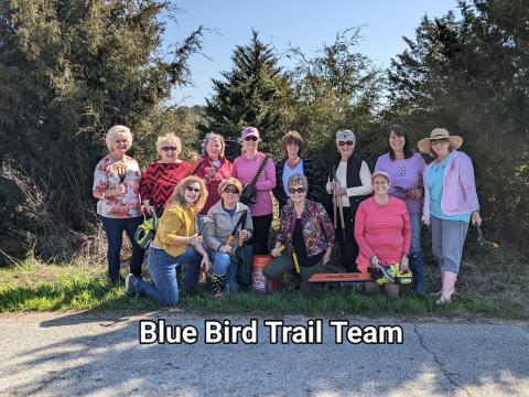 Pictured are Pine Tree Garden Club and Pine Tree Blue Bird Trail Volunteers. First Row (L-R) Michelle Hicks, Suellen Jones, GCG State President, Peggy Tucker and Lisa Perry. Second Row (L-R) Diane Bowers, Linda Harris, Melissa Barton, Cindy Neal, Peggy Graham, Sandra Brown, Lisa Cochenour & Sherry Westbury 