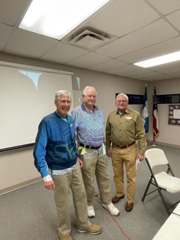 Pictured above left to right are Bill Fogerty, President HCPOA; Mike Buckel, presenter; and board member Snip White. 