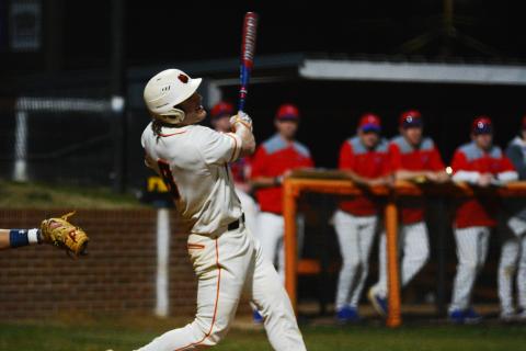 Riley Posey gets a hit in Hart’s last home game against Jefferson. 