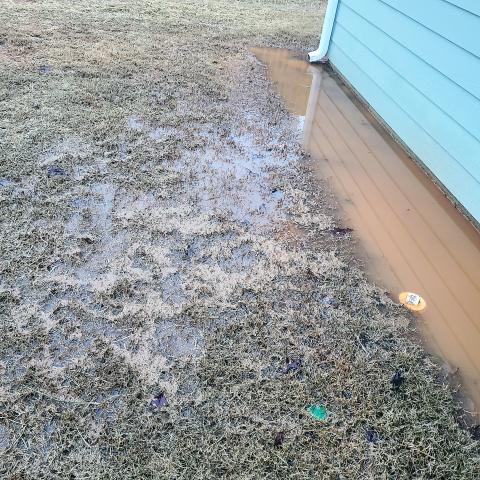 Image of the alleged flooding outside homes at Mt. Hebron Heights reported by Kristie Thompson. 