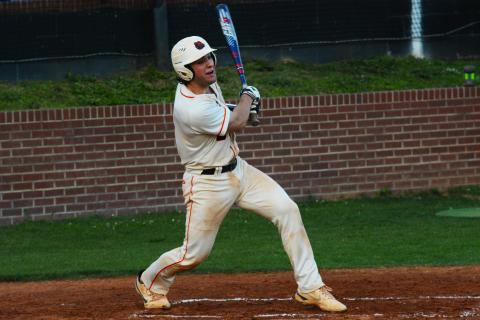 Riley Posey prepares to run after making contact on Friday against Oconee County. 