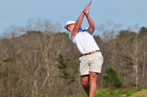 Kip Phillips drives on hole 3 at Cateechee earlier this season.