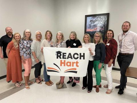 Pictured are the Hart County Education Foundation Board of Directors and academic coaches, from left to right, Jason Ford, Augusta Murphy, Helene Brown, Wyndee McKinnon, Stephanie Walker, Susan Carman, Susan Hotchkiss, Jessica Seawright, Claudette Gillespie, Bobbie Busha, and Grayson Williams. 