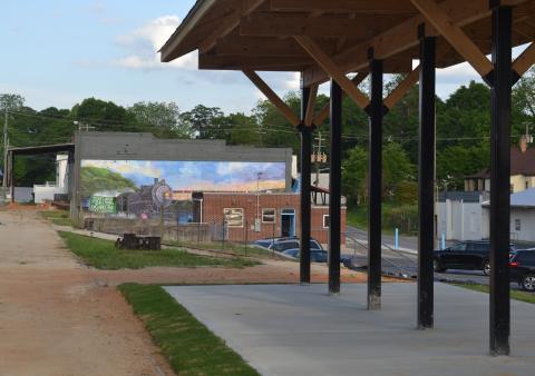 A current look at Railroad Street Park, which will host its first major community event next weekend. 