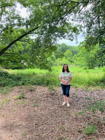 Habitat director Darlene Nixon stands at the site of the planned community garden at the corner of Peachtree and Rose Streets in the Rome and Richardson neighborhood.